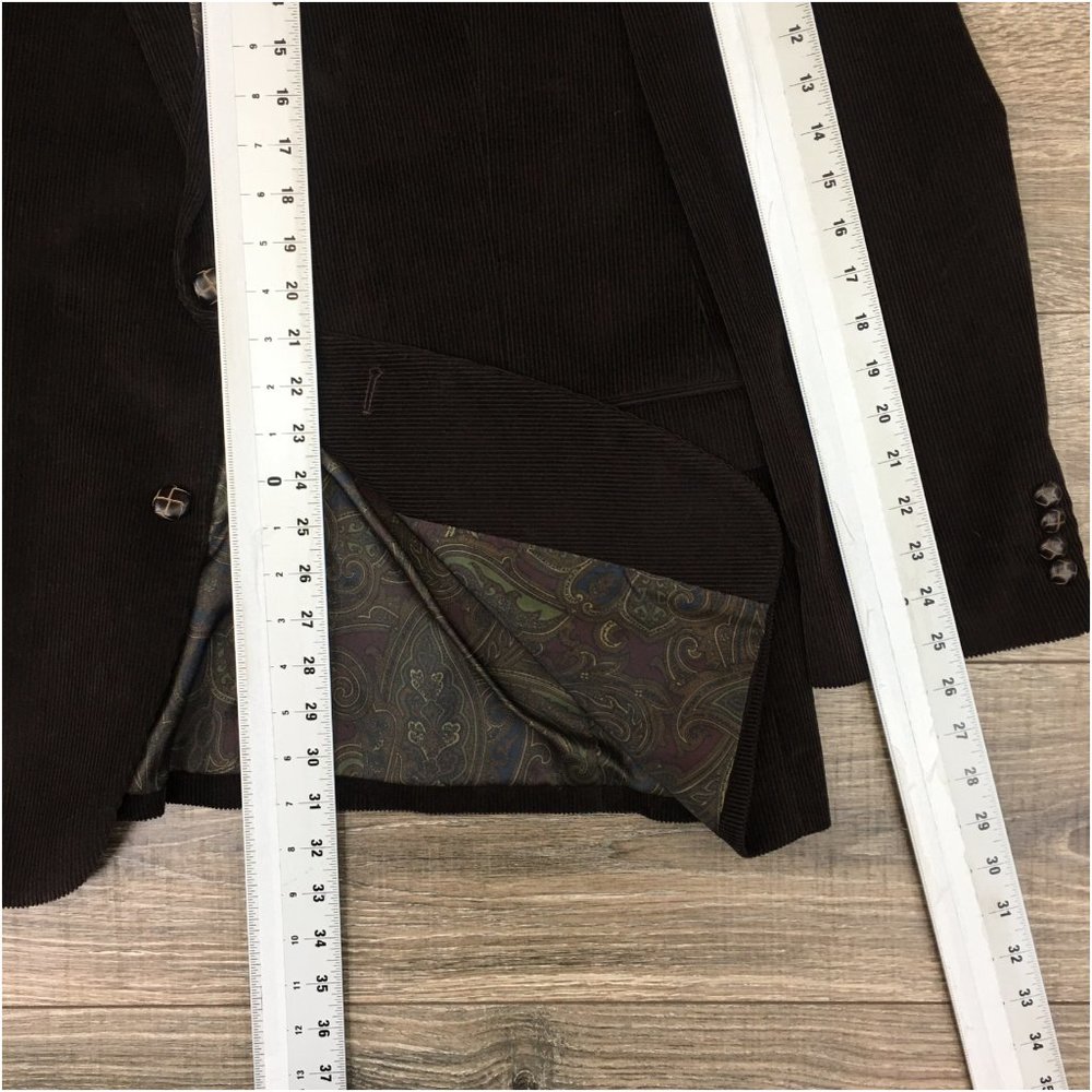 Ralph Lauren Mens Blazer Sport Coat Two Button‎ Corduroy Jacket Size 46R Casual - Picture 13 of 13